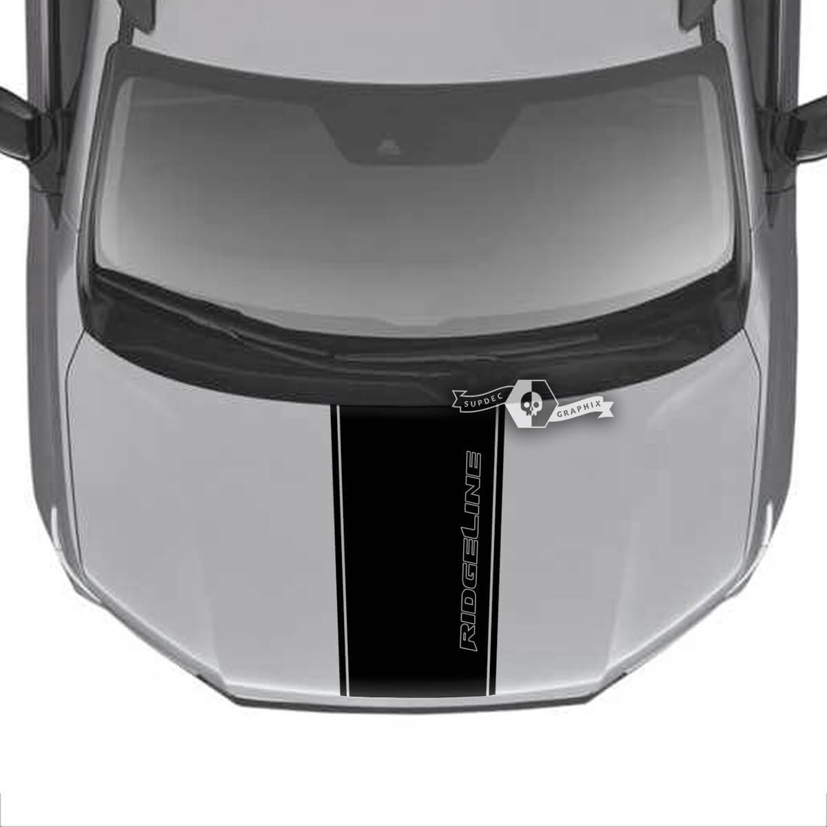 Capot Honda Ridgeline Stripe Logo Trim Center Vinyl Decal Stickers Sticker Graphics SupDec Design
