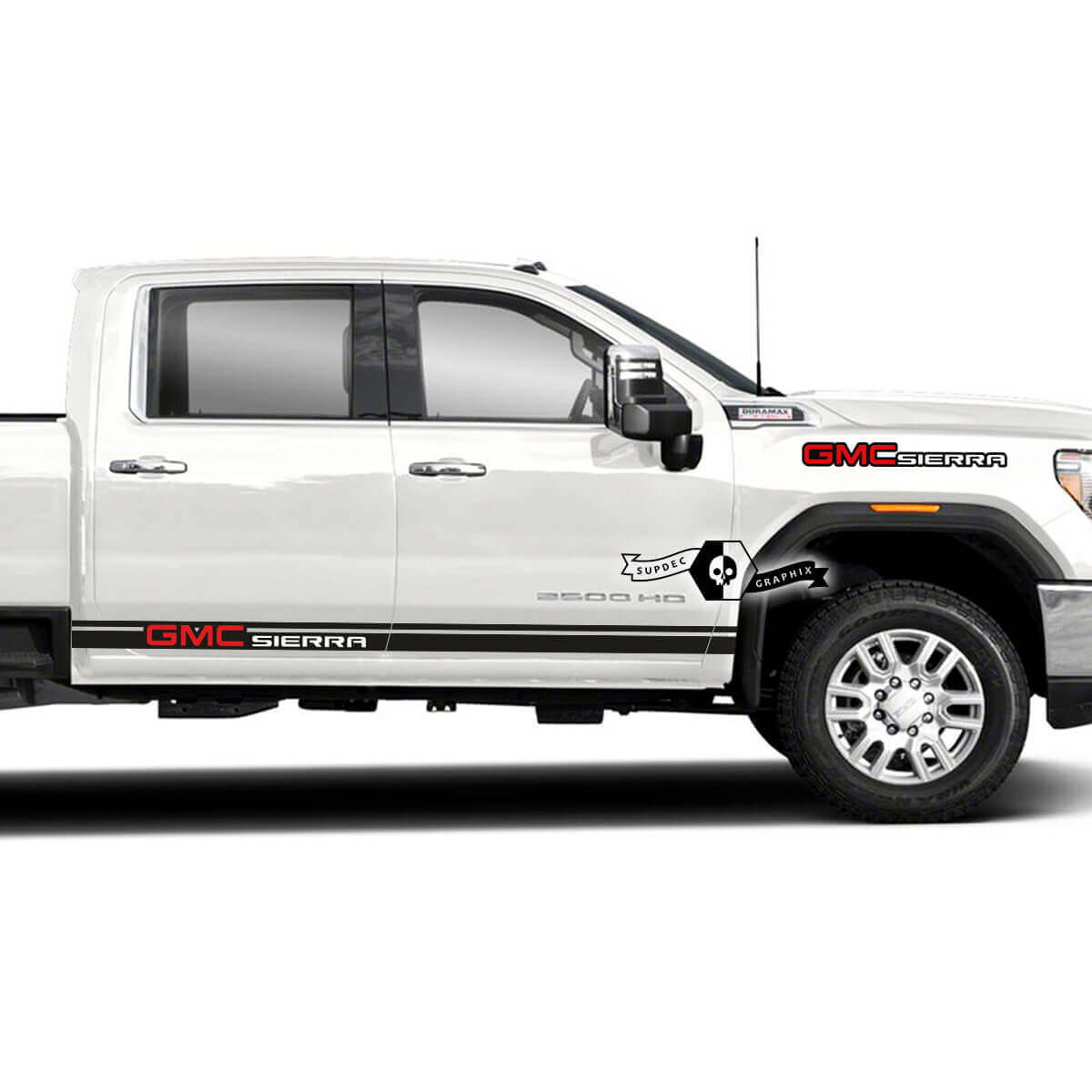 Autocollant Bandes Latérales en Vinyle Lettrage GMC Sierra pour GMC Sierra