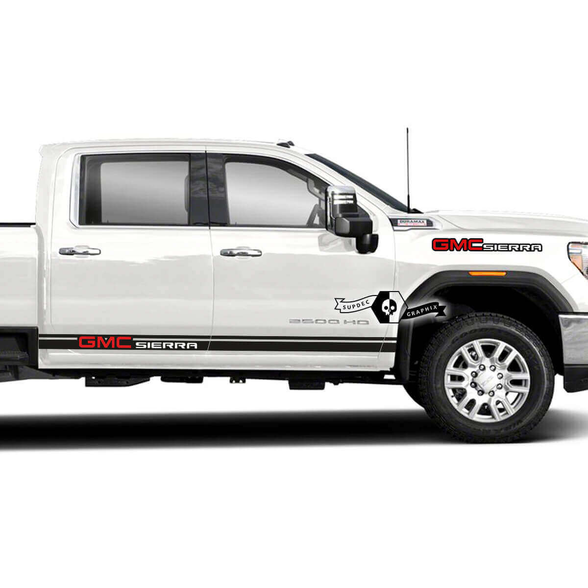 Kit d'autocollants en vinyle pour lettrage Sierra et bandes latérales pour GMC Sierra 2500HD 2022