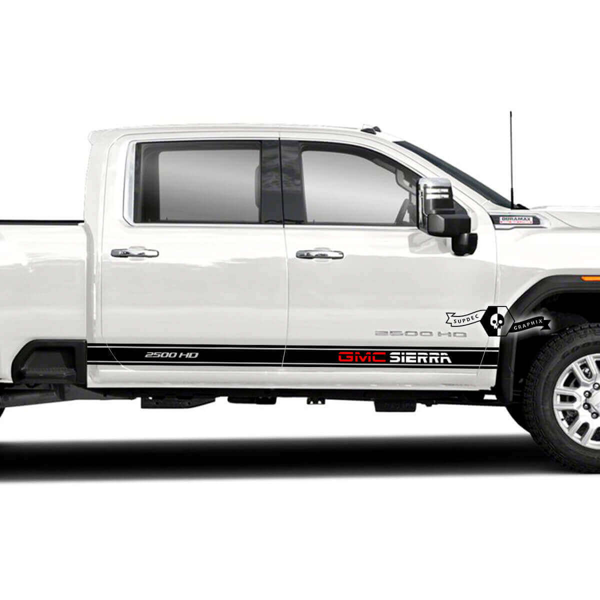 Kit de décalcomanies en vinyle avec lettrage de marque et bandes latérales pour GMC Sierra 2500HD 2022