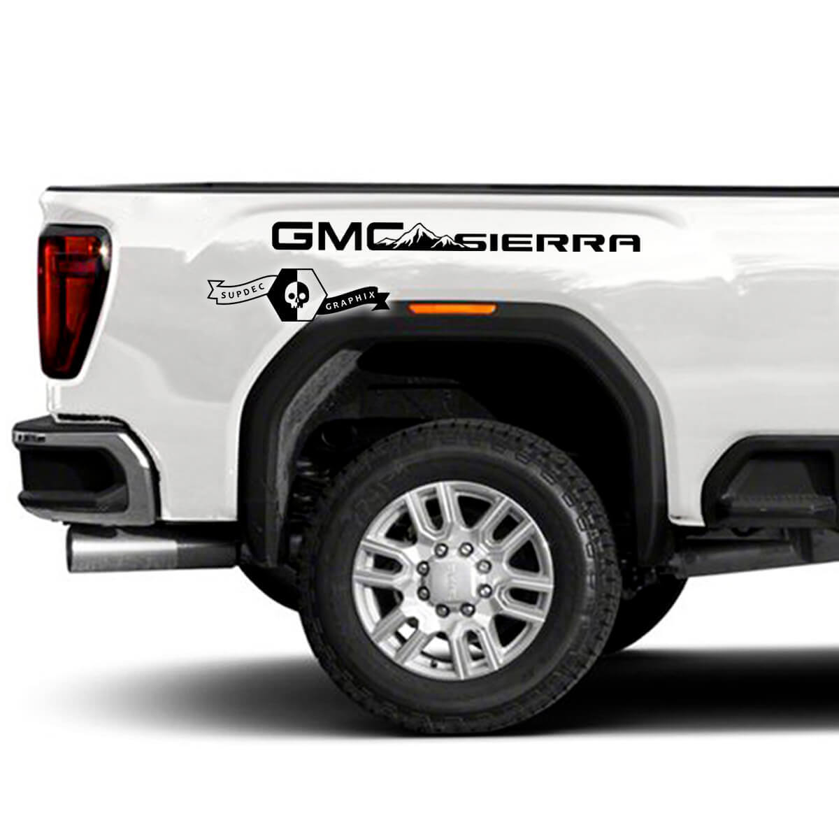 Ensemble d'autocollants vinyles de style montagne pour le panneau latéral de GMC Sierra 2500HD 2022-23