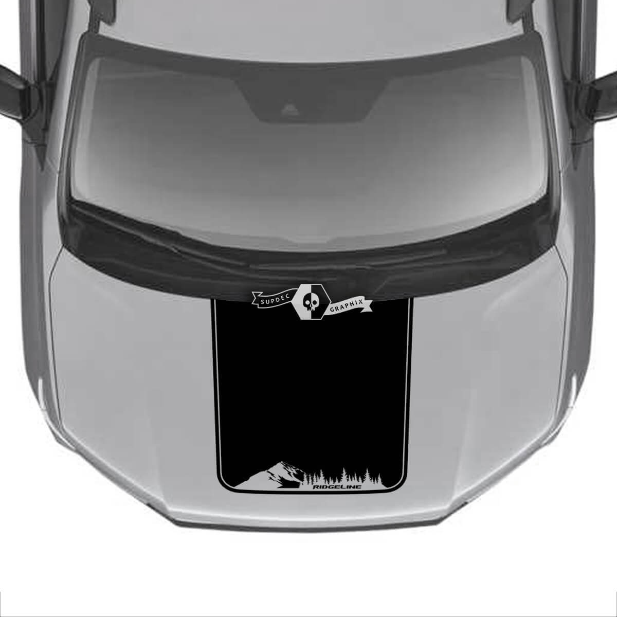 Capot Honda Ridgeline Stripe 2020 2021 2022 2023 Trim Mountains Forest Center Vinyl Decal Stickers Sticker Graphics SupDec Design

