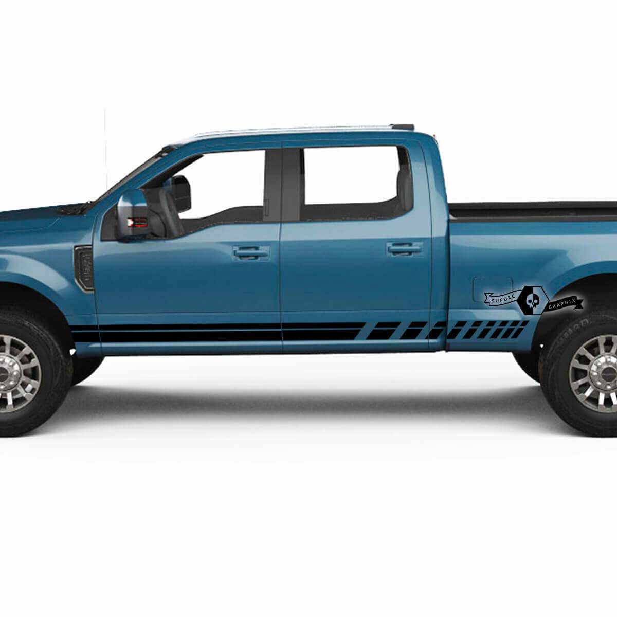 Paire Musclecar Super Duty 2023 Rocker Panel Stripes Body Doors Lines Stickers Side Stickers Logo Graphics Vinyl
