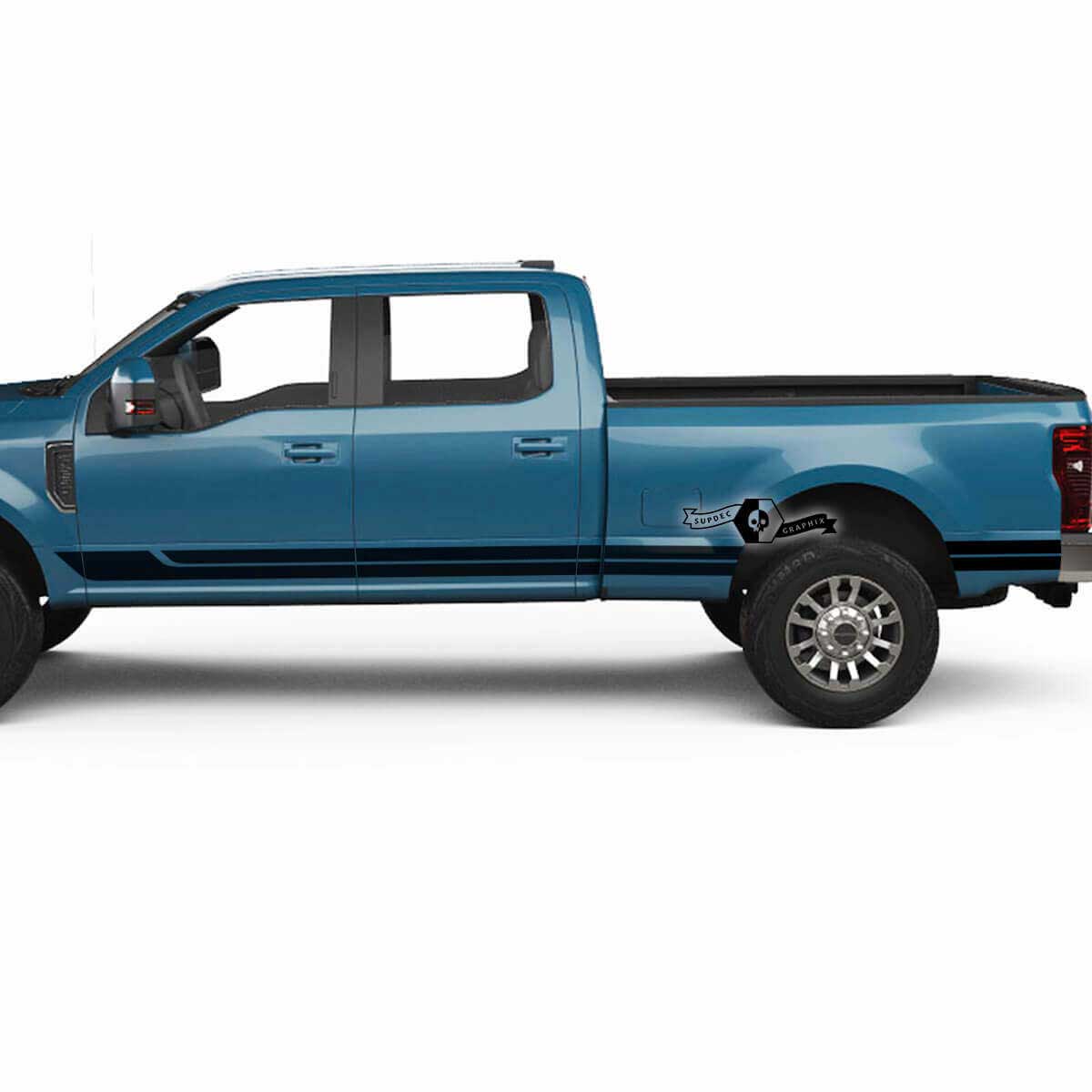Paire Musclecar Super Duty 2023 Rocker Panel Stripes Body Doors Bed Line Stickers Side Stickers Graphics Vinyl
