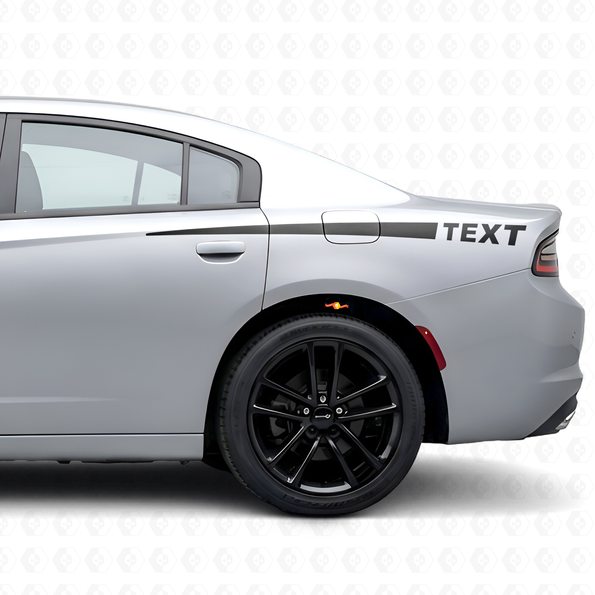 Autocollant en vinyle latéral à rayures avec texte personnalisé pour Dodge Charger 2015-2026