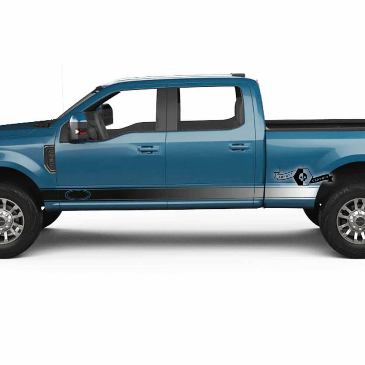 Autocollants vinyle à rayures dégradées pour bas de caisse Musclecar Super Duty