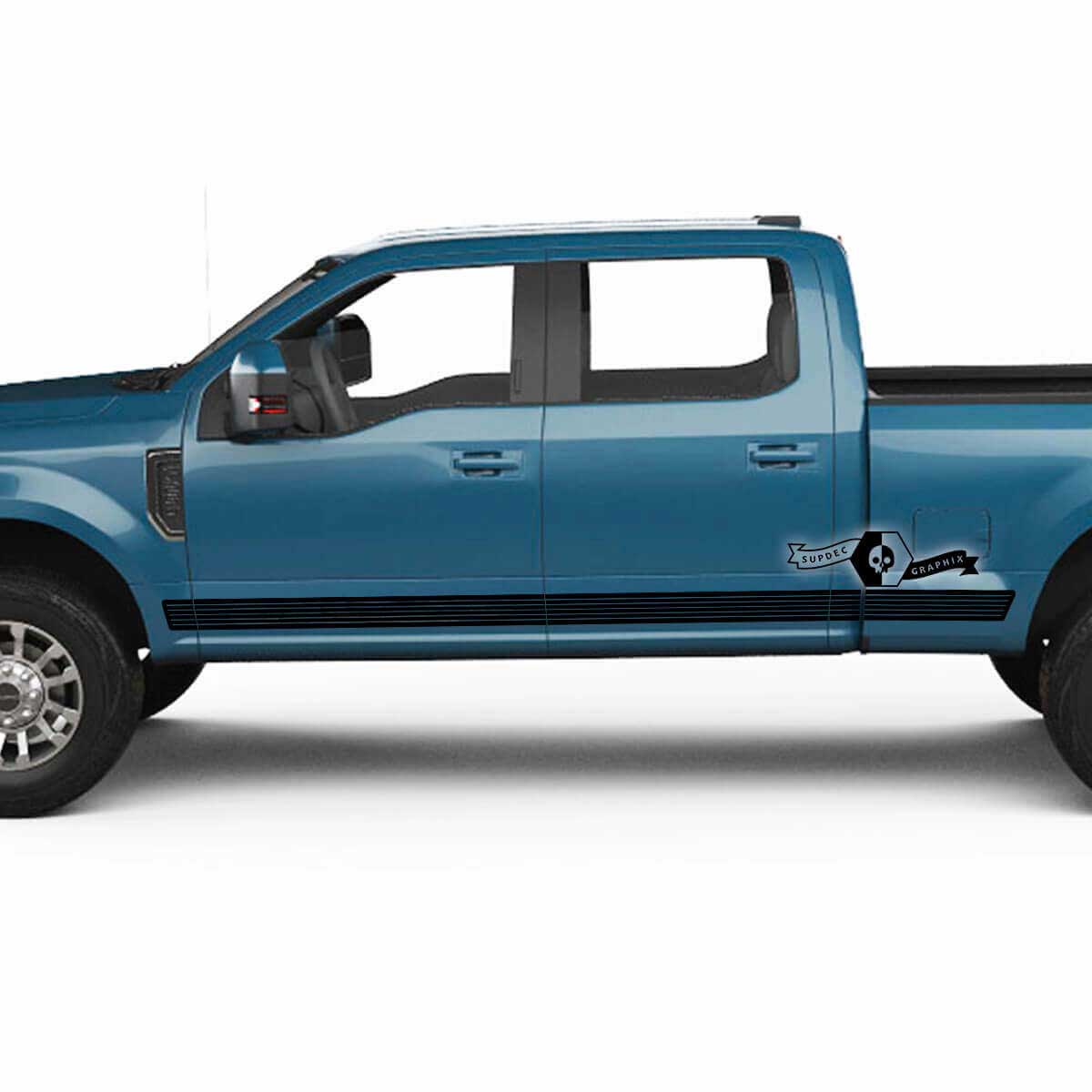 Paire Musclecar Super Duty 2023 Rocker Panel Lines Logo Body Doors Stickers Side Stickers Graphics Vinyl Stripes
