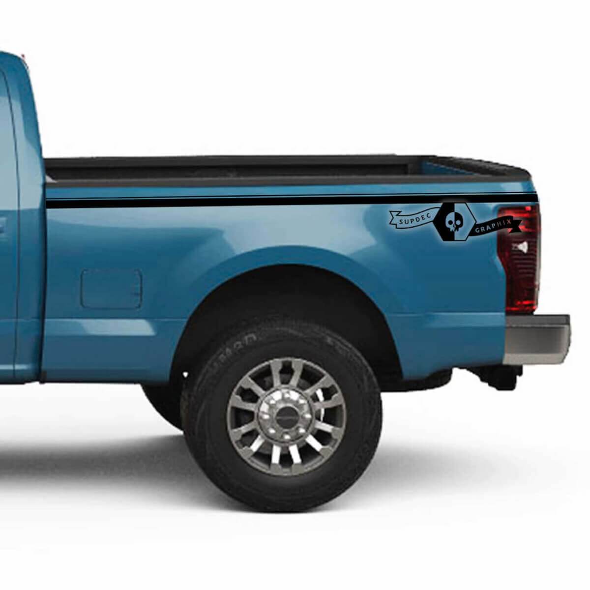 Autocollants Vinyle Bandes Droites Latérales Arrière pour Muscle Car Super Duty