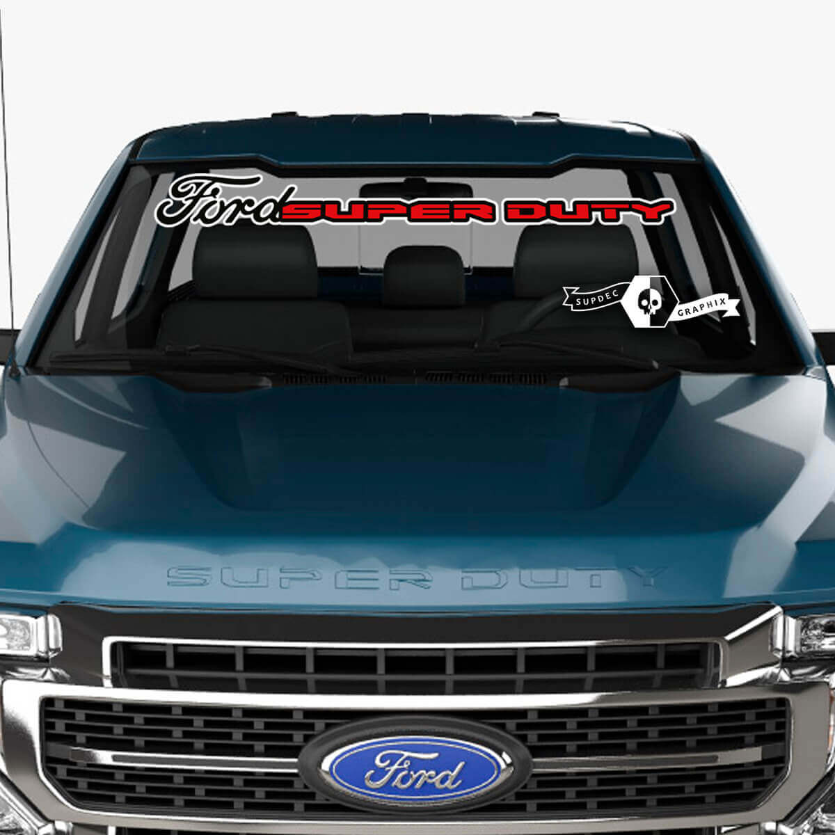 Pare-brise Musclecar Super Duty 2023 Logo Stickers Autocollants Graphiques Vinyle 2 Couleurs
