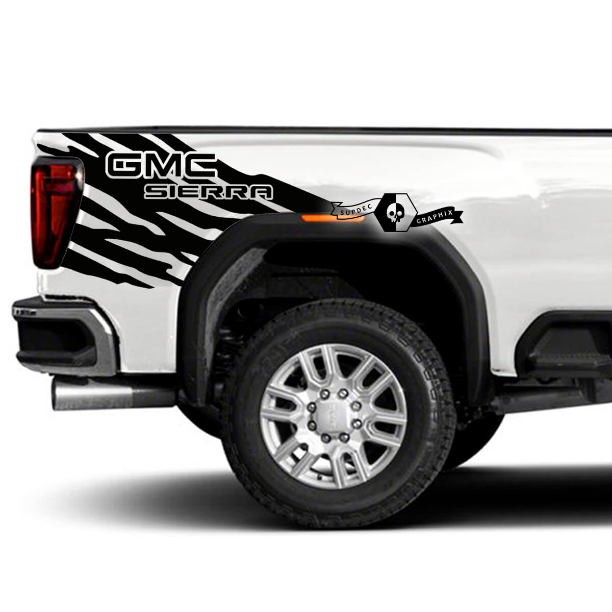 Paire d’autocollants à rayures en vinyle pour lit latéral GMC Sierra 2500HD 2022 2023, pour graphiques GMC Sierra
