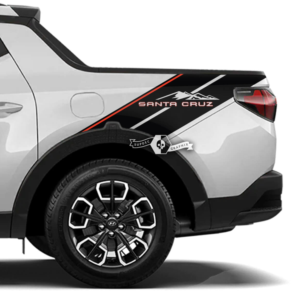 Paire d'autocollants en vinyle pour portes latérales Hyundai Santa Cruz
