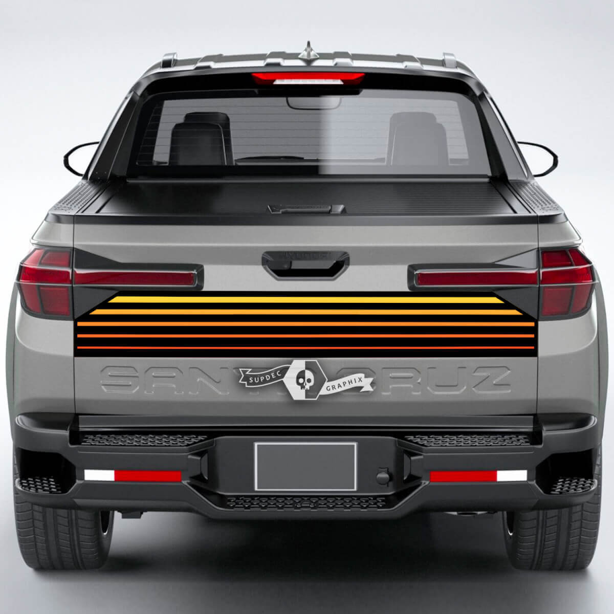 Autocollant de décalcomanie de hayon en vinyle SunSet de lignes arrière adapté à Hyundai Santa Cruz 2023
