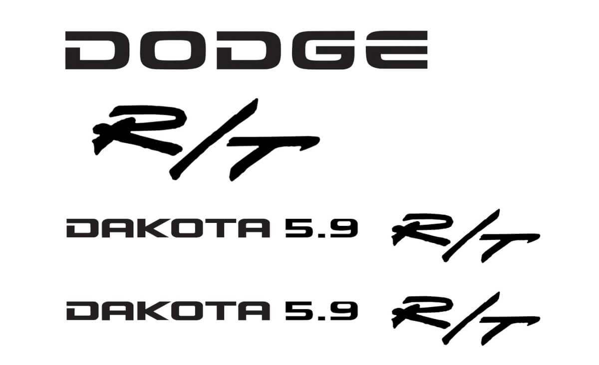 Kit d'autocollants pour décalcomanies Dodge Dakota 5.9 R/T en plusieurs couleurs Dodge
