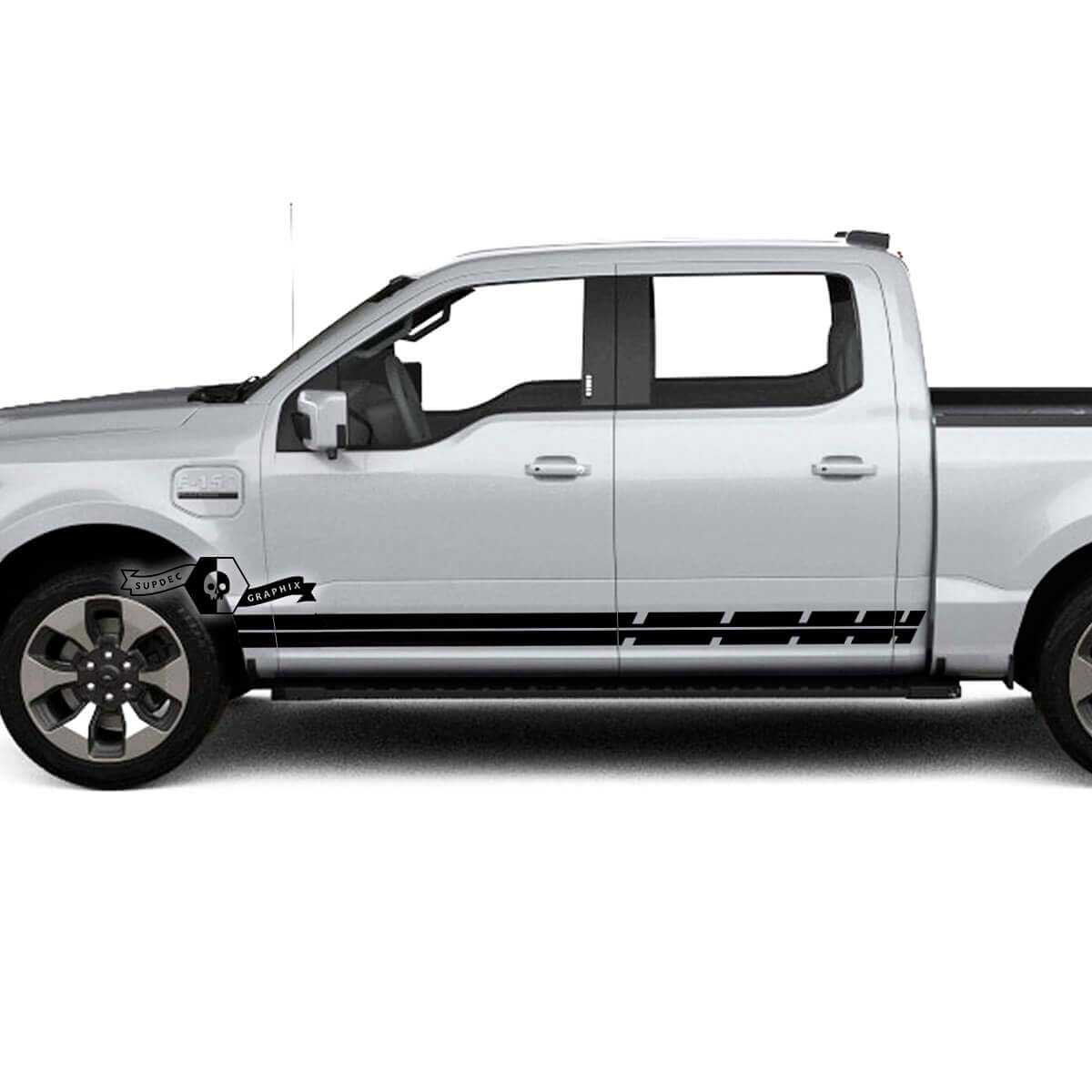 Paire Musclecar truck Lightning 2022 2023 Rocker Panel Lines Stripes Body Stickers Side Stickers Graphics Vinyl
