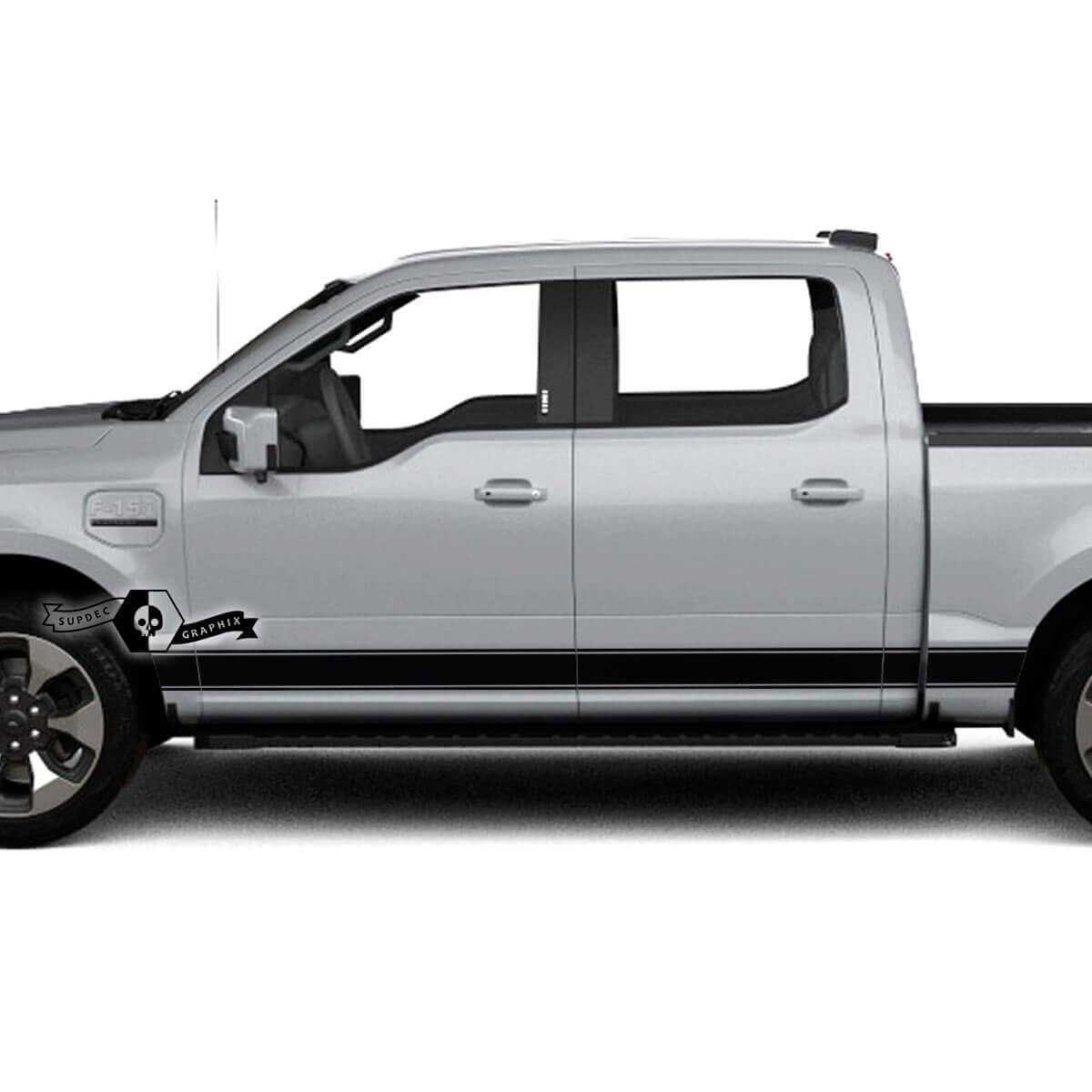 Autocollants en vinyle graphiques bandes latérales Lightning Rocker Panel 2 pour Musclecar truck Lightning