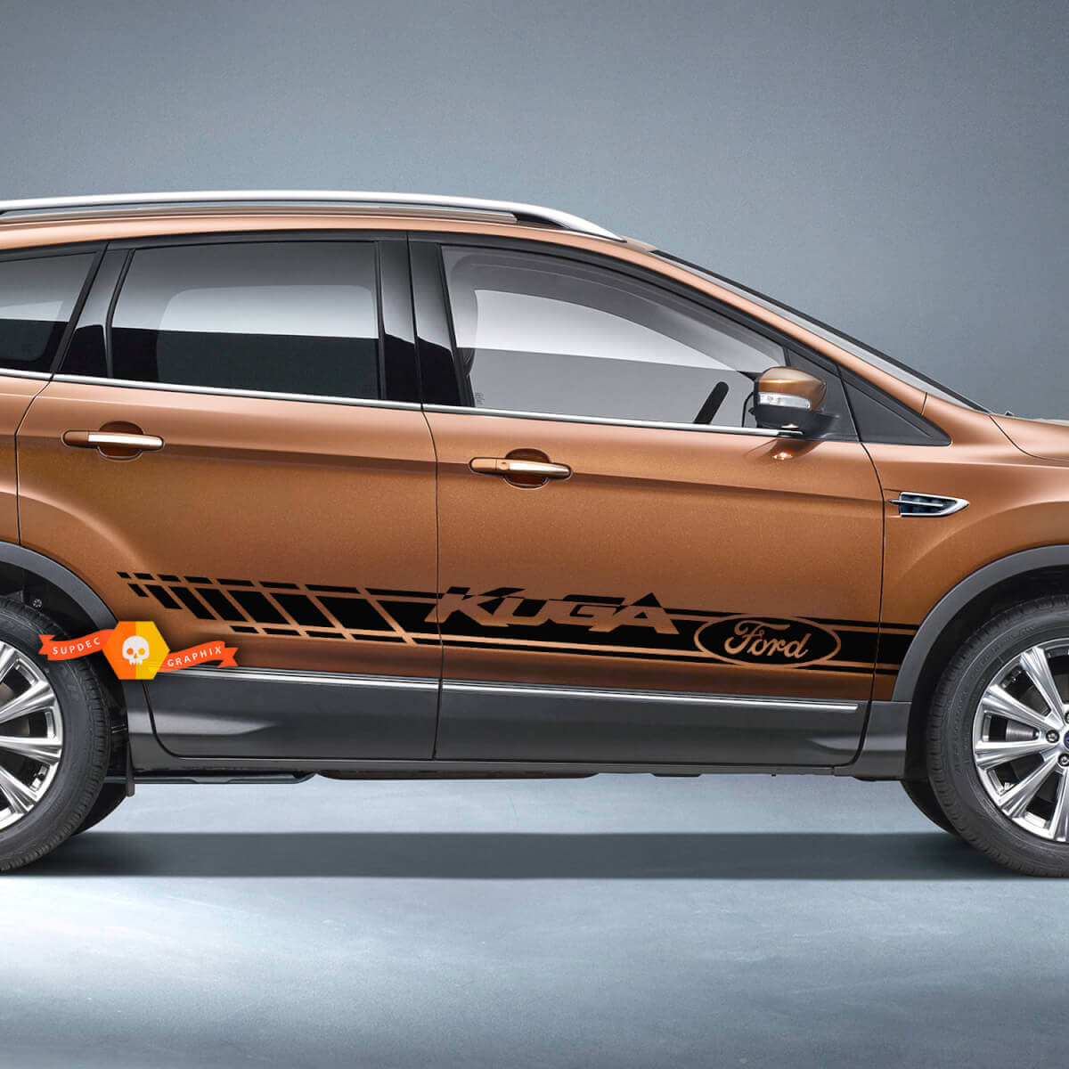 Paire Ford Side Stripe Body Doors Autocollant Vinyle Graphique Autocollant Ford Kuga
