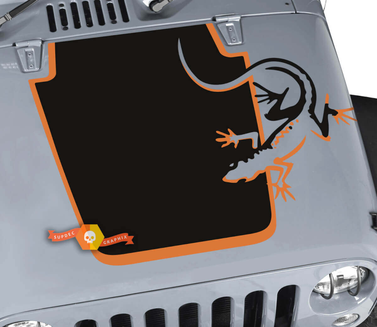 Capot Jeep RUBICON Wrangler Gecko lézard vinyle autocollant autocollant graphique 2 couleurs
