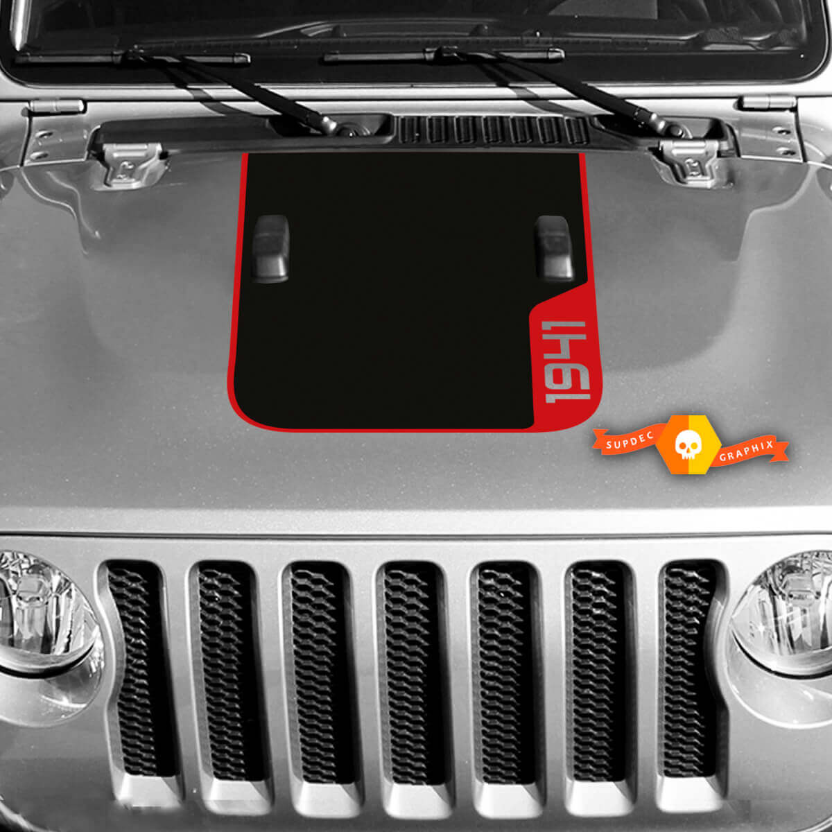 Capot Jeep RUBICON 1941 Wrangler Vinyl Decal Autocollant Graphique 2 Couleurs
