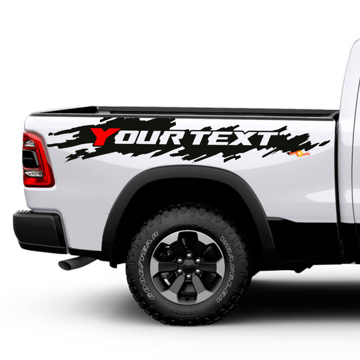 Kit de décalcomanies vinyle usé personnalisé pour côté arrière de Dodge Ram