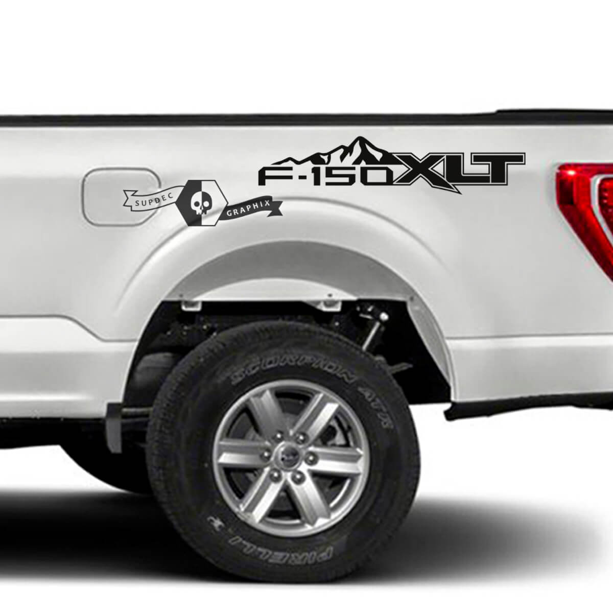 Paire Ford F-150 XLT 2023 Lit Logo Montagnes Fender Graphiques Autocollant latéral
