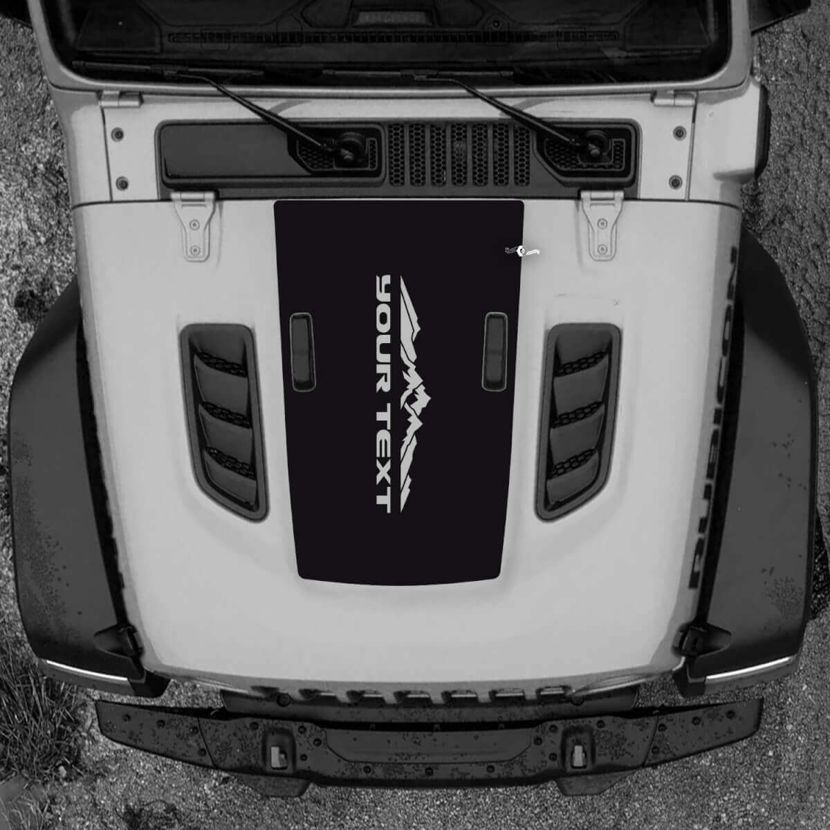 Capot Jeep RUBICON Wrangler JL Vinyl Mountains 2018 + Up Bannière Autocollant Graphique
