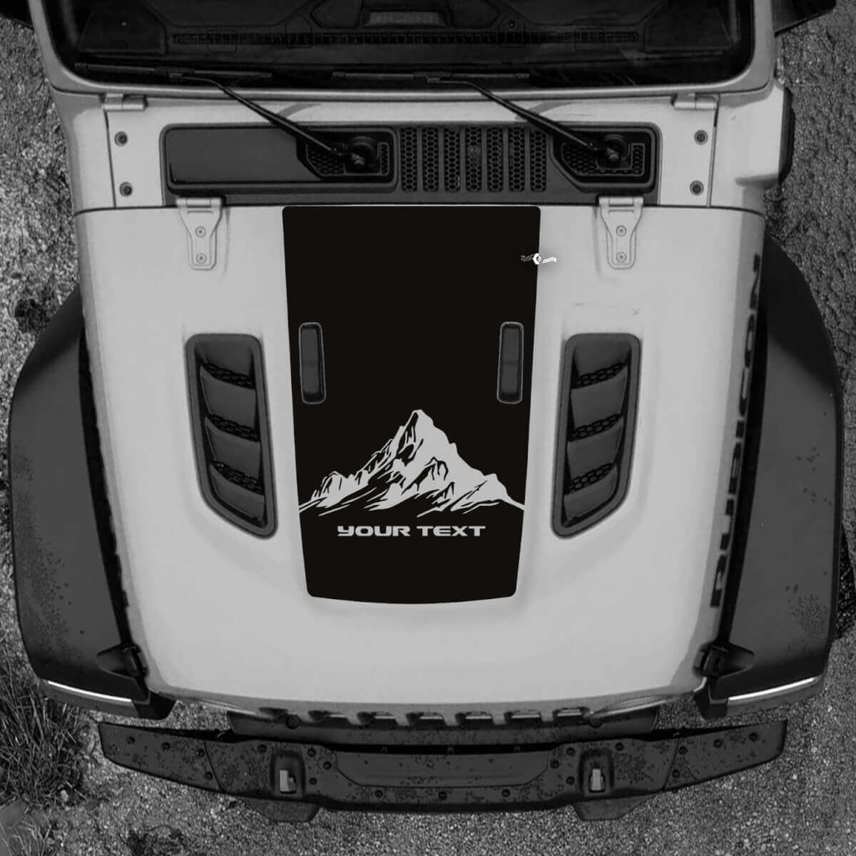 Capot Jeep RUBICON Wrangler JL Vinyl Mountains 2018 + Up Autocollant graphique
