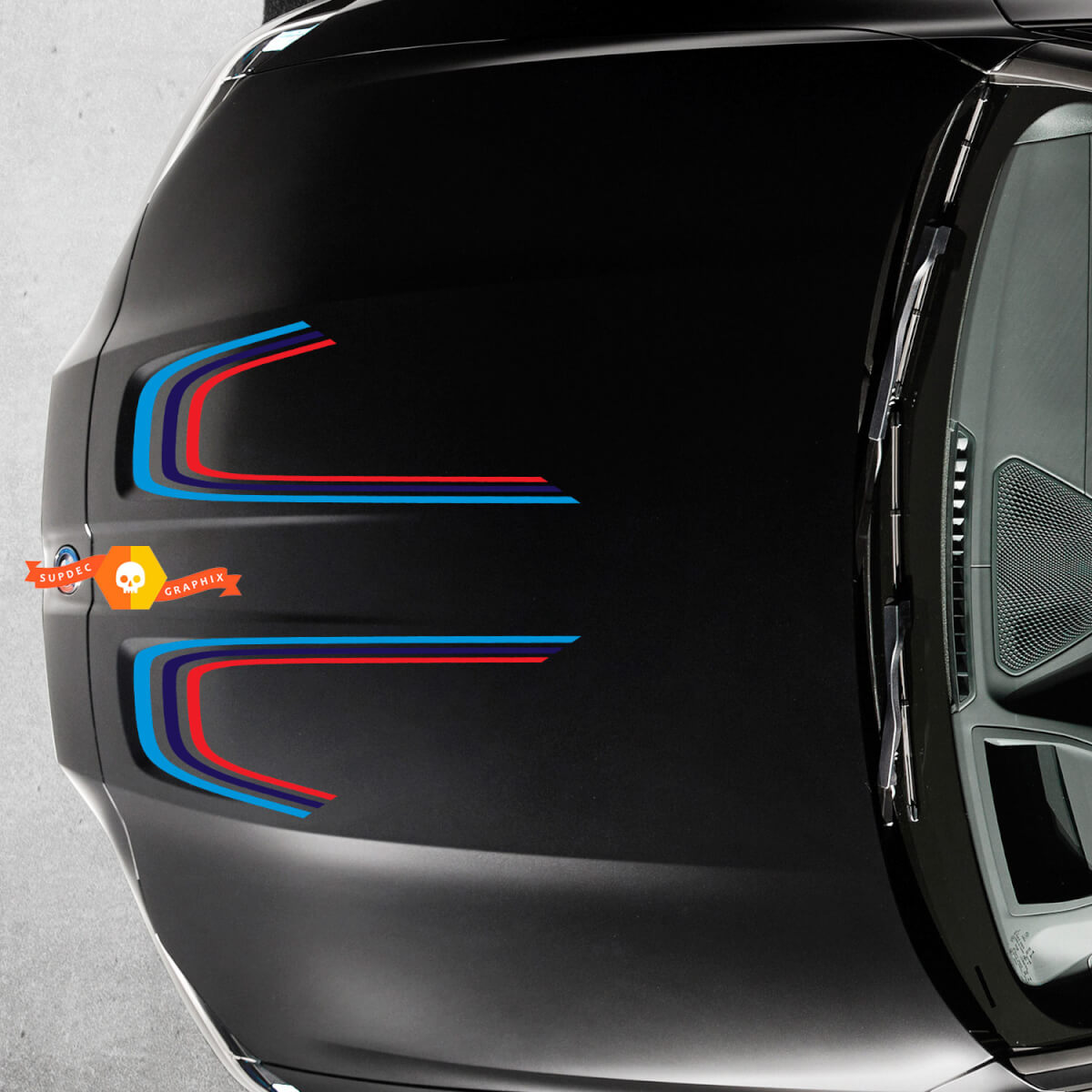 BMW M4 M3 G80 G82 G83 M Couleurs rayures Hood Line autocollant vinyle autocollant
