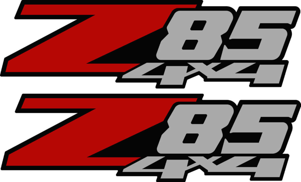 2 - Pièces d'autocollant de décalcomanie Z85 4x4 Chevy pour le style Silverado GMC Sierra Z71