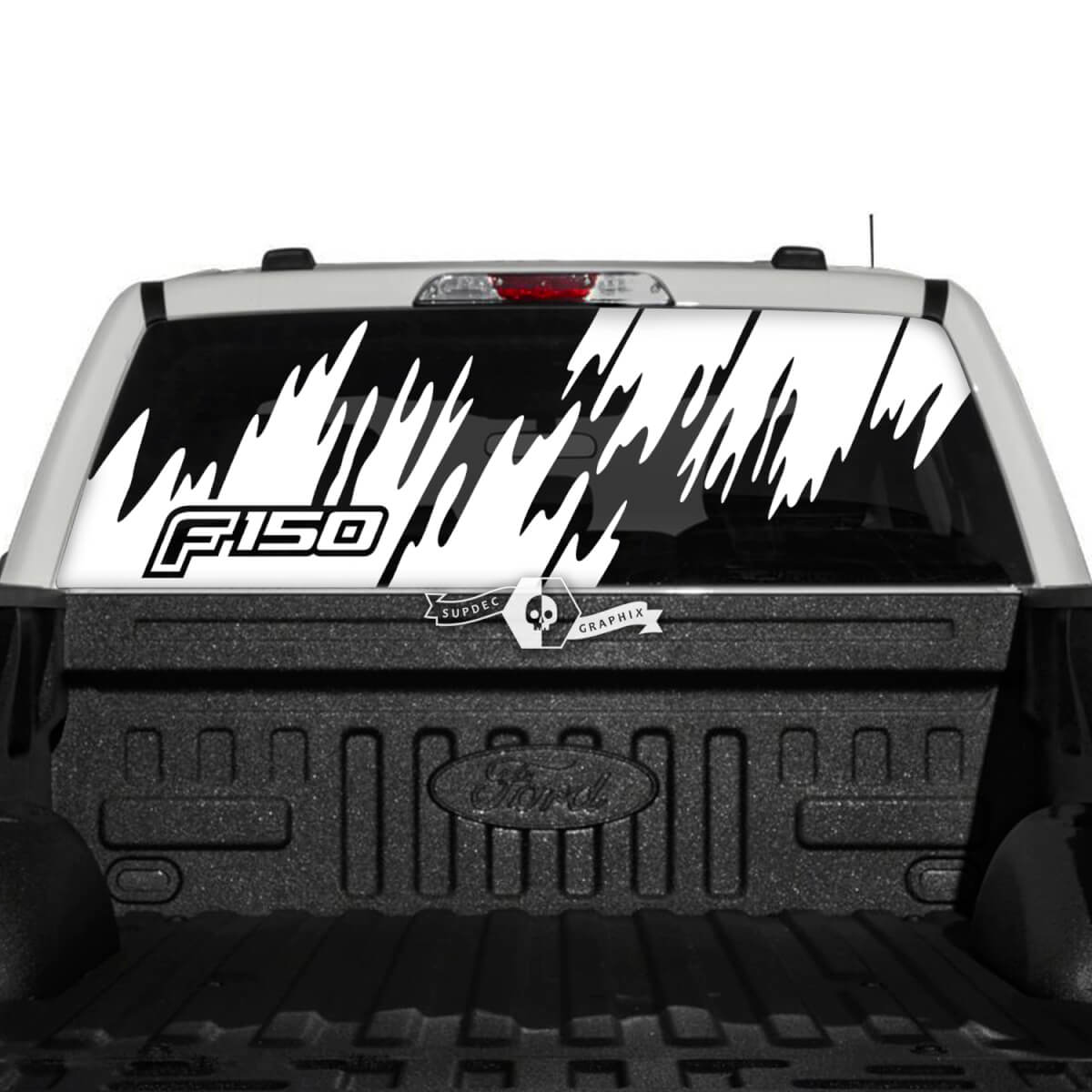 Ford F-150 XLT Pick-up Truck Lunette arrière Splash Mud Graphics Autocollants latéraux
