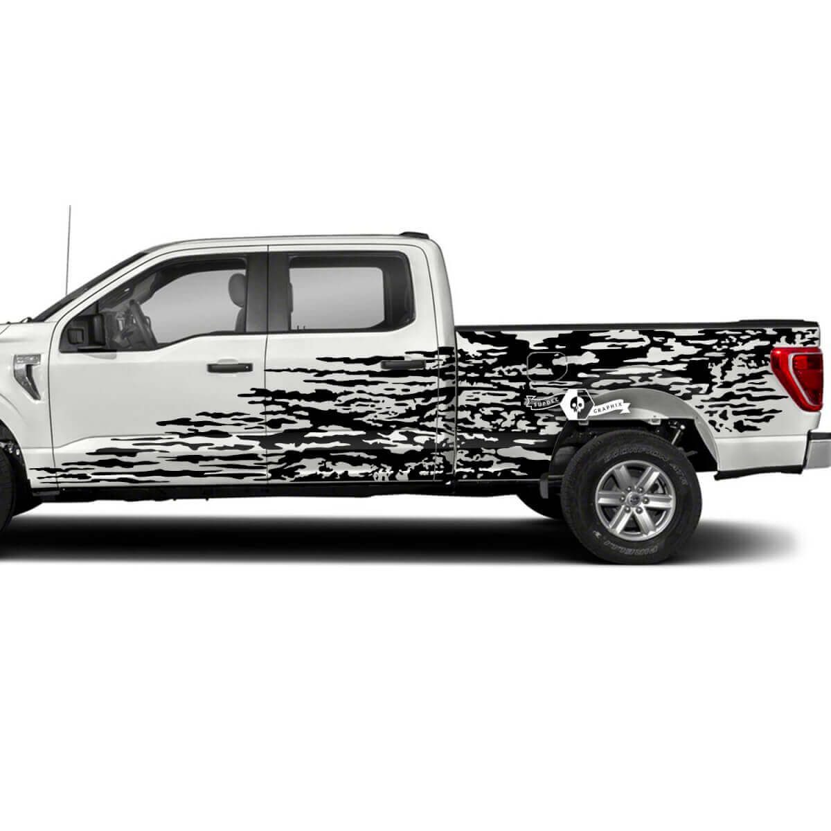 Paire Ford F-150 XLT Portes latérales Logo Splash Mud Graphics Autocollants latéraux
