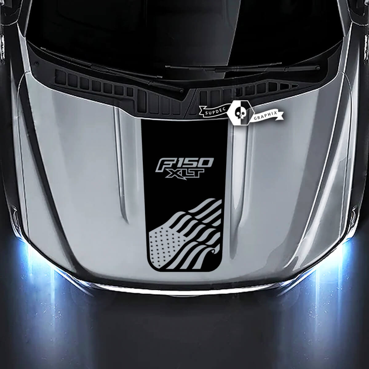 Musclecar truck XLT Capot Carte Topographique Graphiques Autocollants Latéraux
