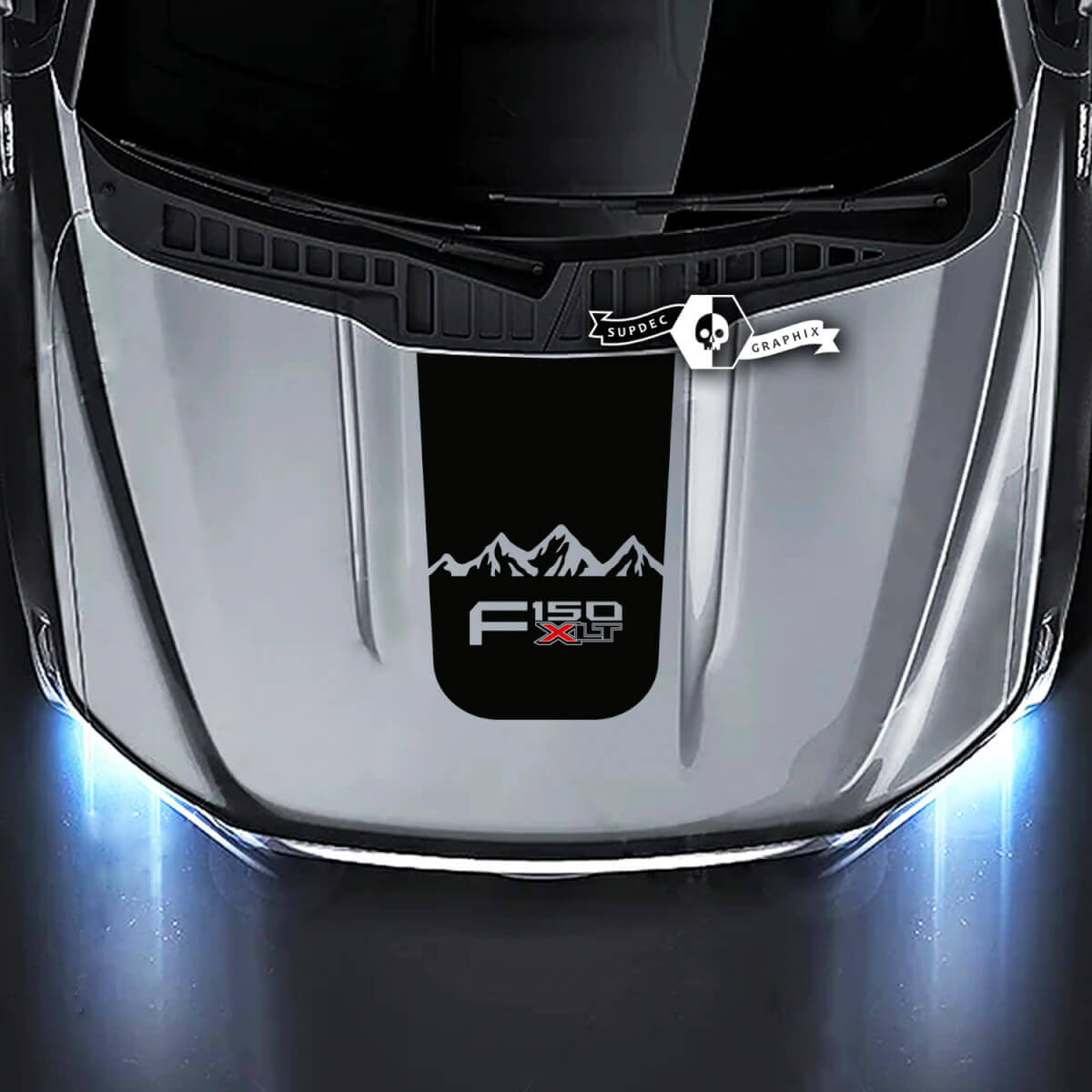 Ford F-150 XLT Hood Mountains Graphics Autocollants latéraux Autocollants 2 couleurs
