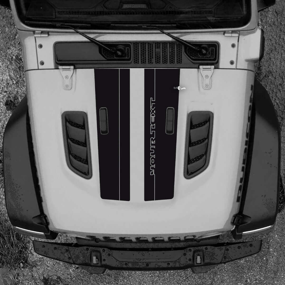 Capot Jeep RUBICON Wrangler JL Bannière en vinyle Double autocollant graphique
