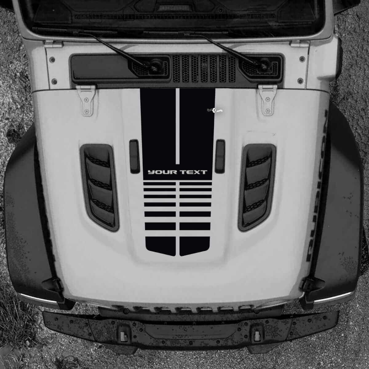 Capot Jeep RUBICON Wrangler JL Vinyle Bannière Logo Lignes Autocollant Autocollant Graphique
