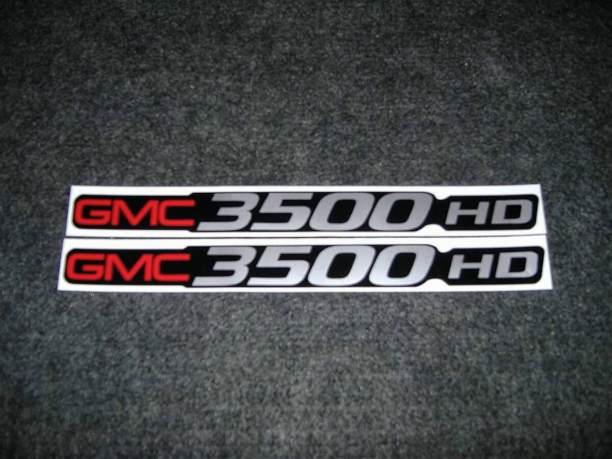 2 Gmc 3500 Hd Stickers Gmc C3500 Heavy Duty Sierra Yukon Taille Badge Stickers Stickers Stickers Stickers