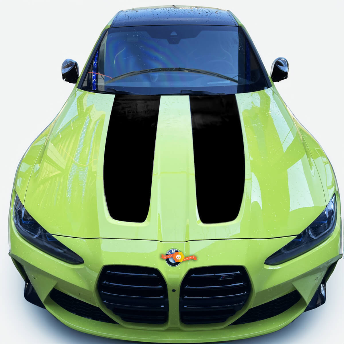 Autocollant vinyle à doubles bandes CSL Style pour capot BMW M3 M4 G80 G82 G83