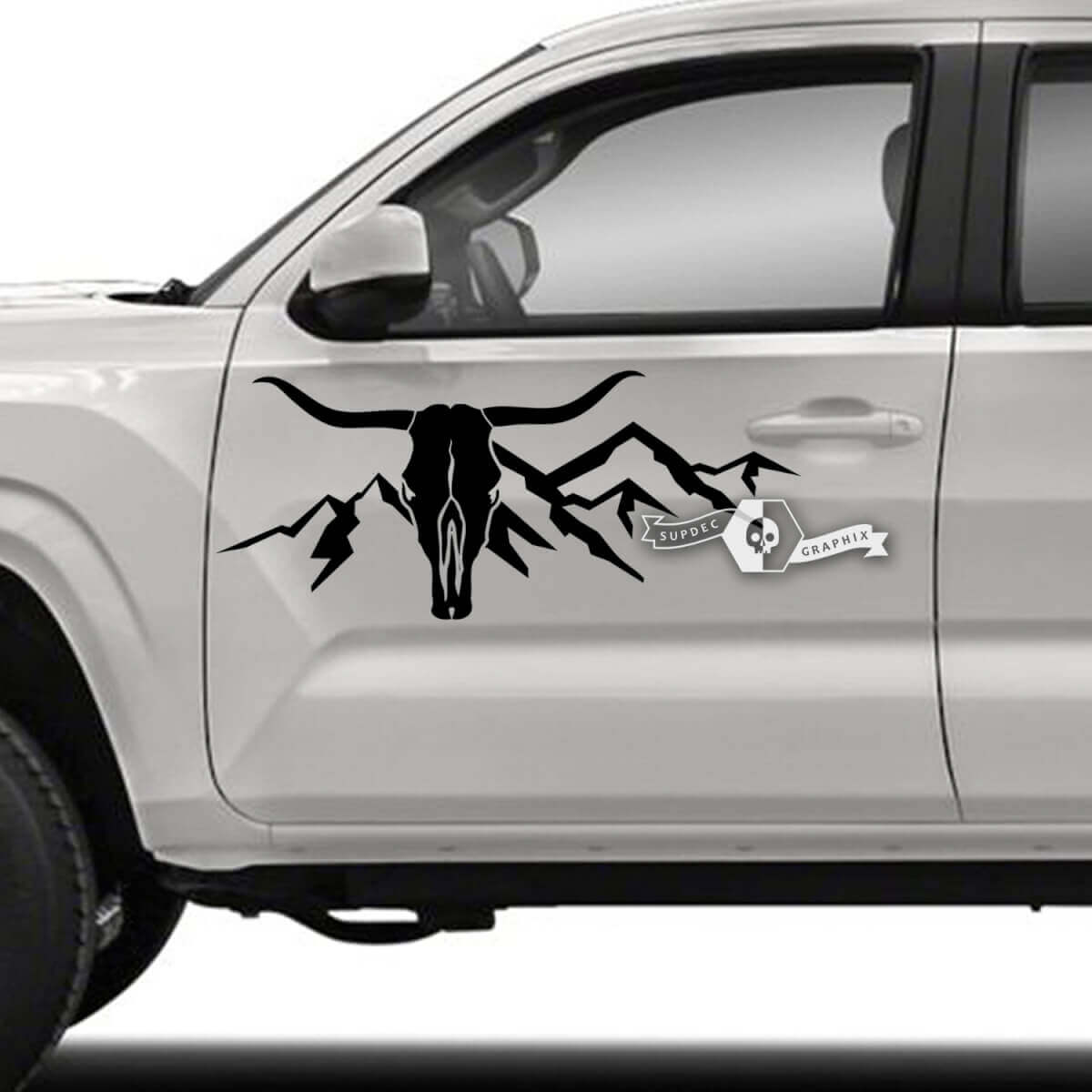 2x Toyota Tacoma Doors SR5 Side Deer Mountains Vinyl Decals Autocollant graphique

