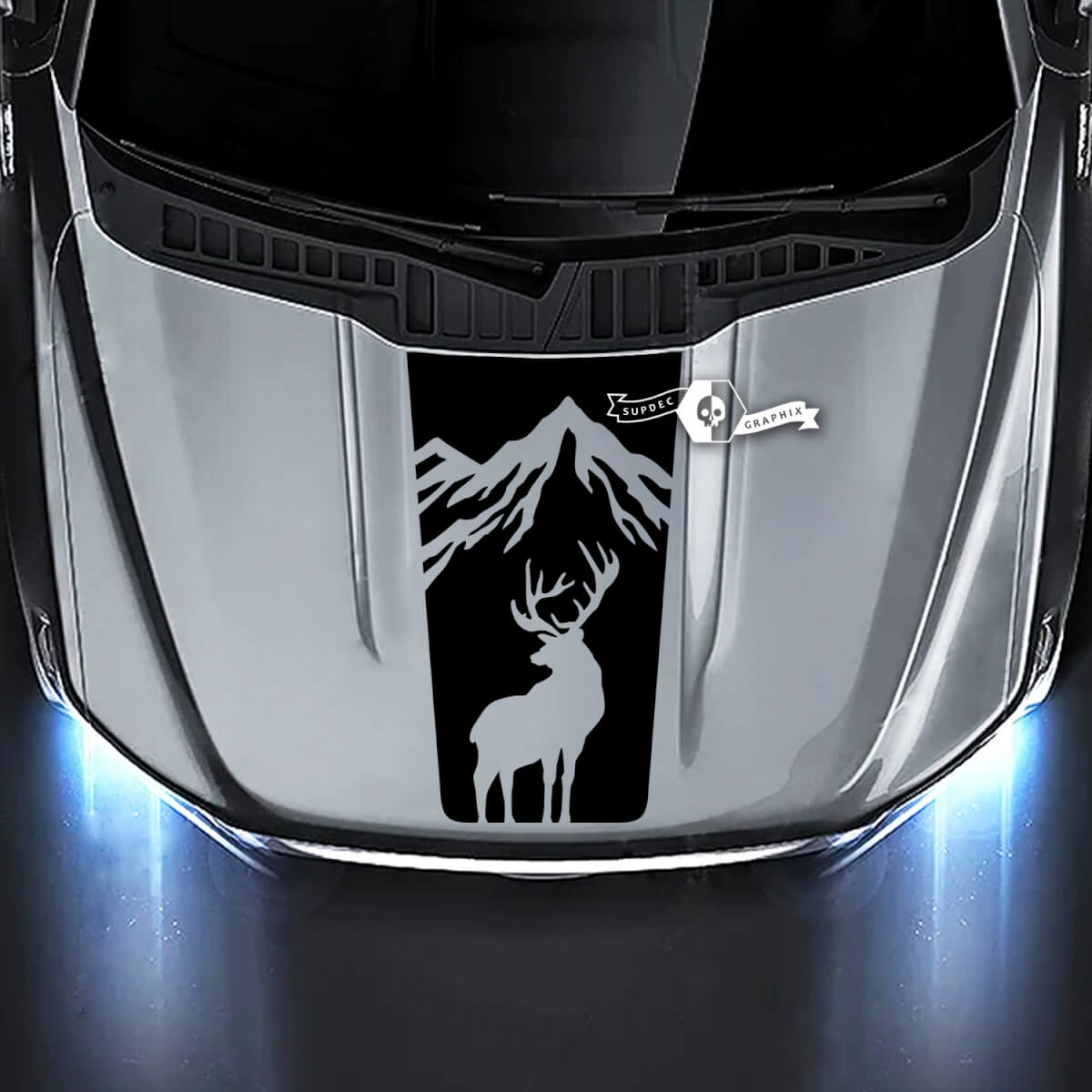 Ford F-150 XL XLT STX LARIAT Capot Moose Mountains Autocollants graphiques Autocollants
