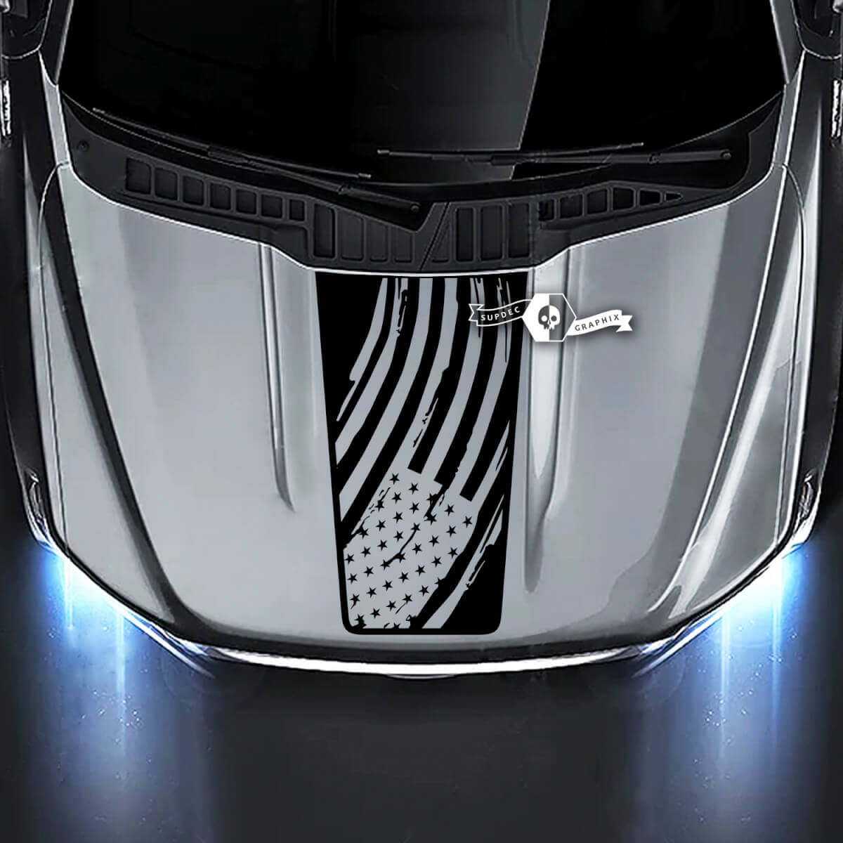 Ford F-150 XL XLT STX LARIAT Hood Flag USA Graphics Stickers Autocollants

