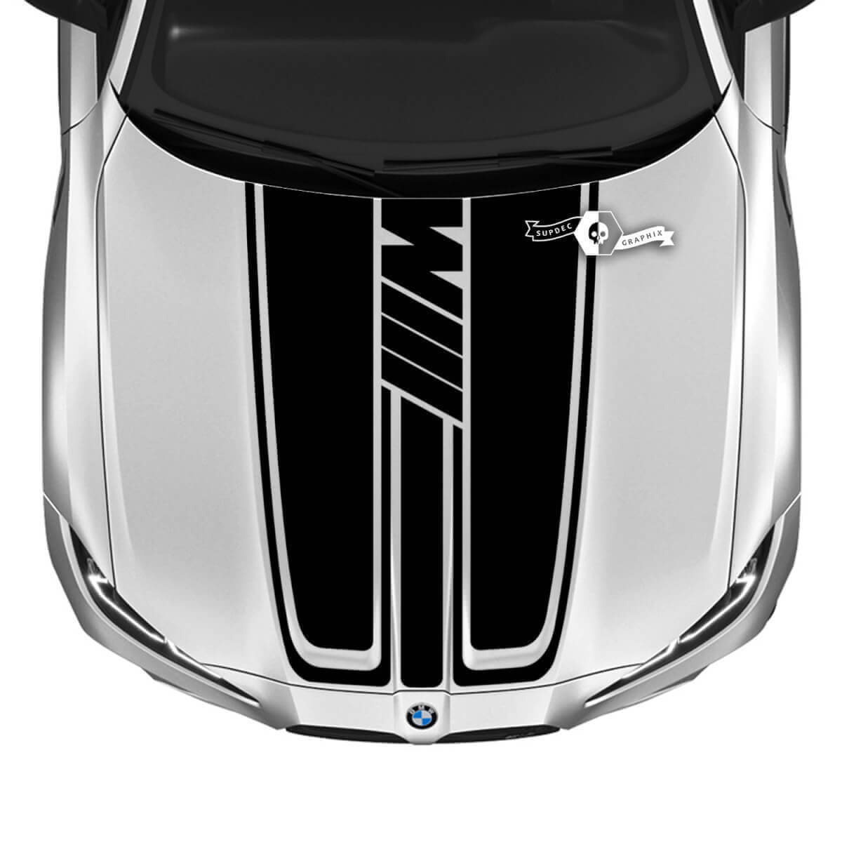 Autocollant bande de capot style M avec logo M pour BMW M3 M4 G80 G82 G83