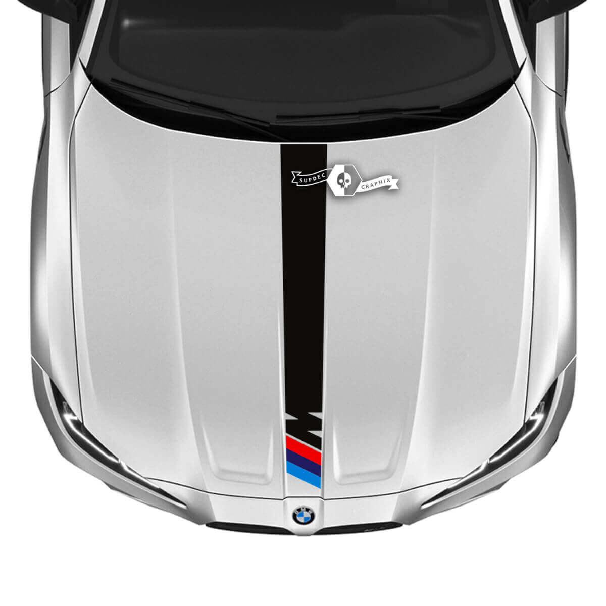 Autocollant vinyle bande centrale style M pour capot BMW M3 M4 G80 G82 G83 2021+