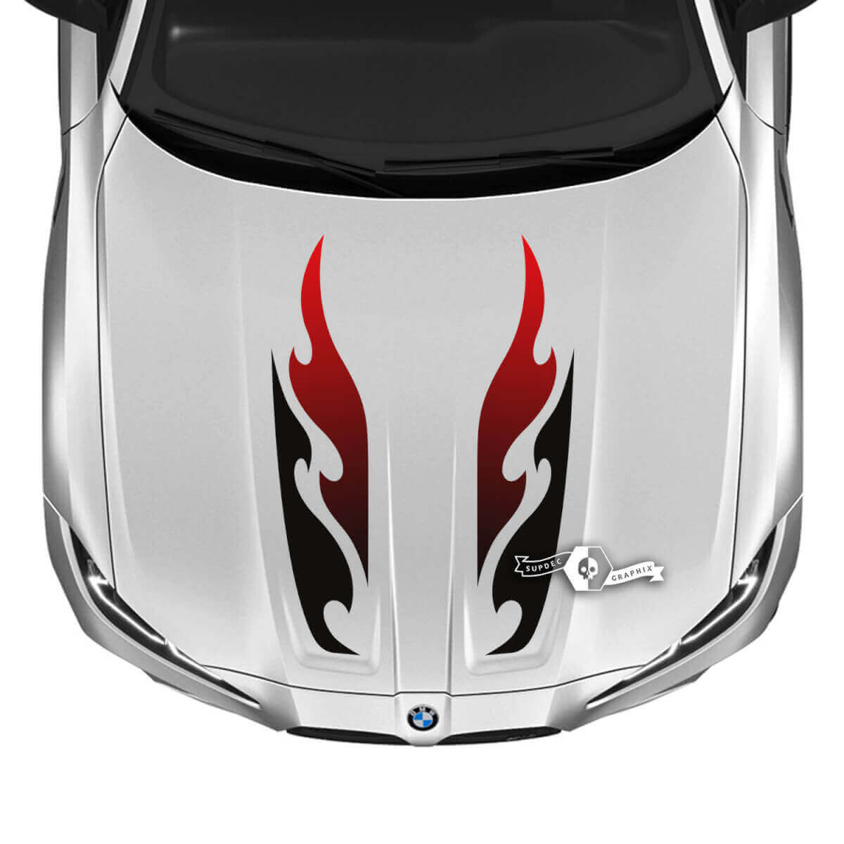  Ensemble d'autocollants vinyle flamme pour capot 2021+ BMW M3 G80 M4 G82 G83