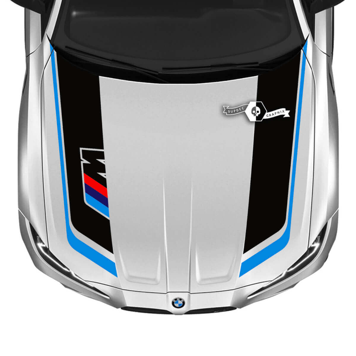 Kit d'autocollant vinyle bande capot style M pour BMW M3 M4 G80 G82 G83 2021+