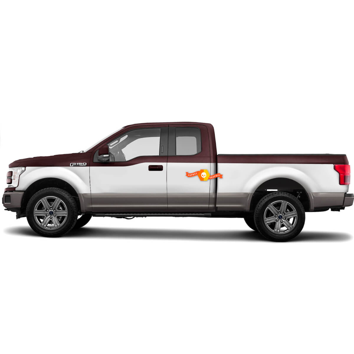 Ford F-150 Supercab not Crew Kit d'autocollants en vinyle – Rayures de rallye
