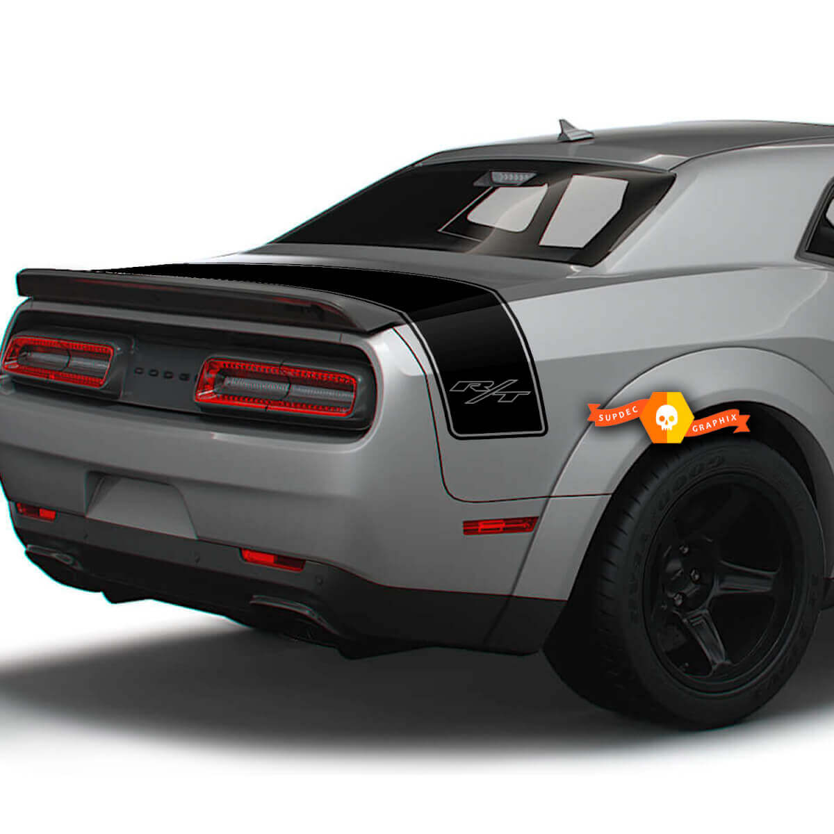 Kit d'autocollant en vinyle bande arrière style R/T pour coffre de Dodge Challenger