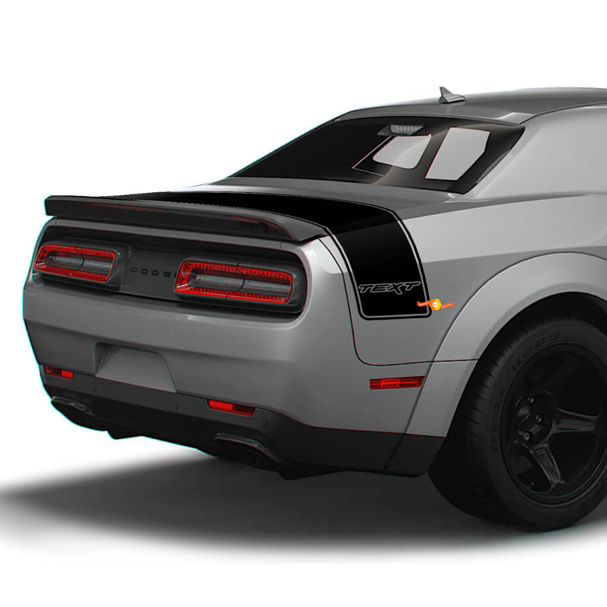 Autocollants en vinyle à rayures personnalisées pour coffre arrière Dodge Challenger