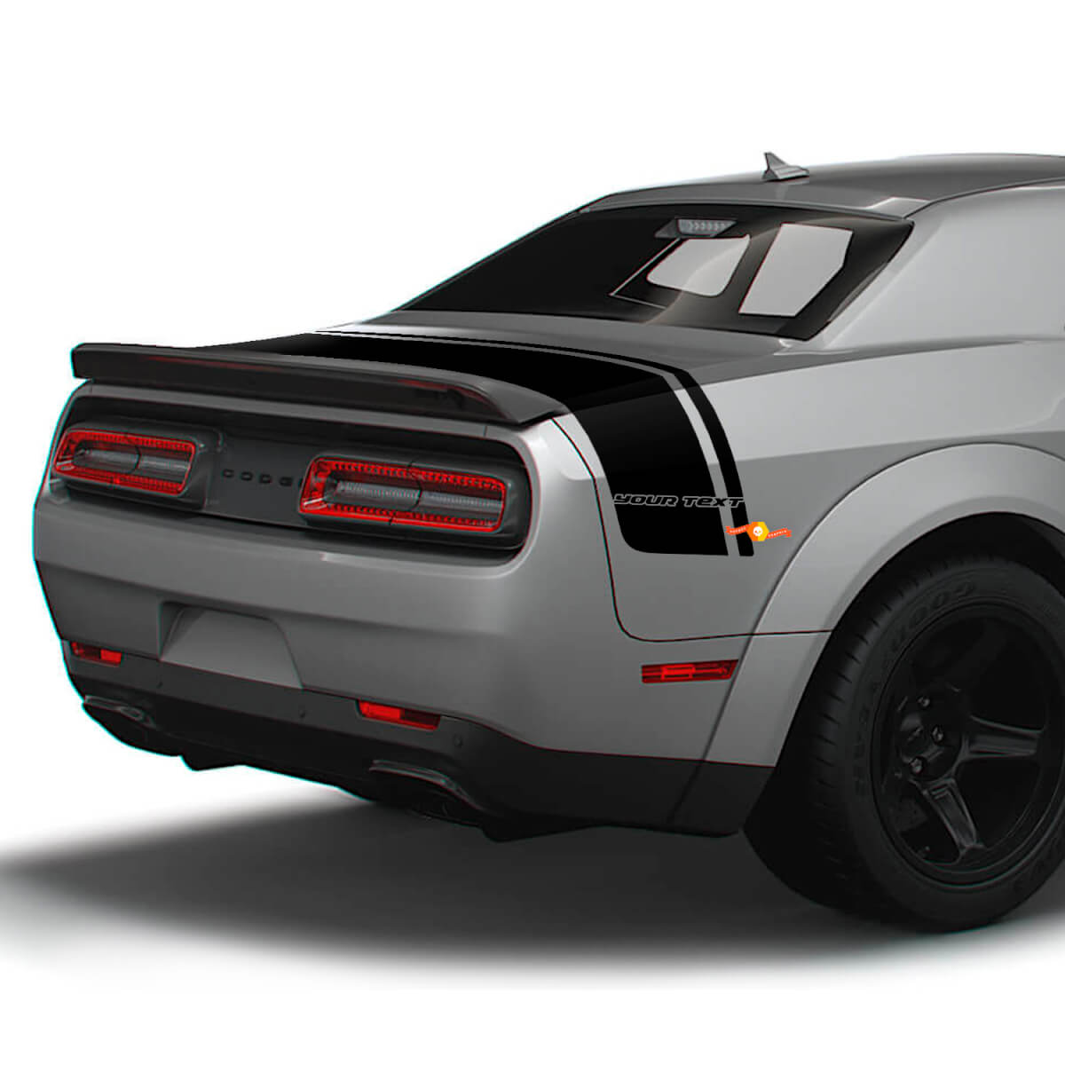 Autocollants vinyle à bandes doubles personnalisés pour coffre arrière de Dodge Challenger