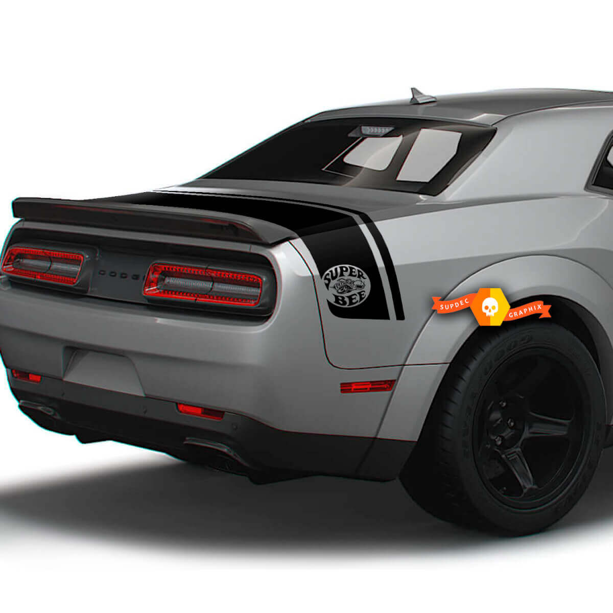 Autocollants en vinyle bande arrière style Super Bee pour coffre de Dodge Challenger