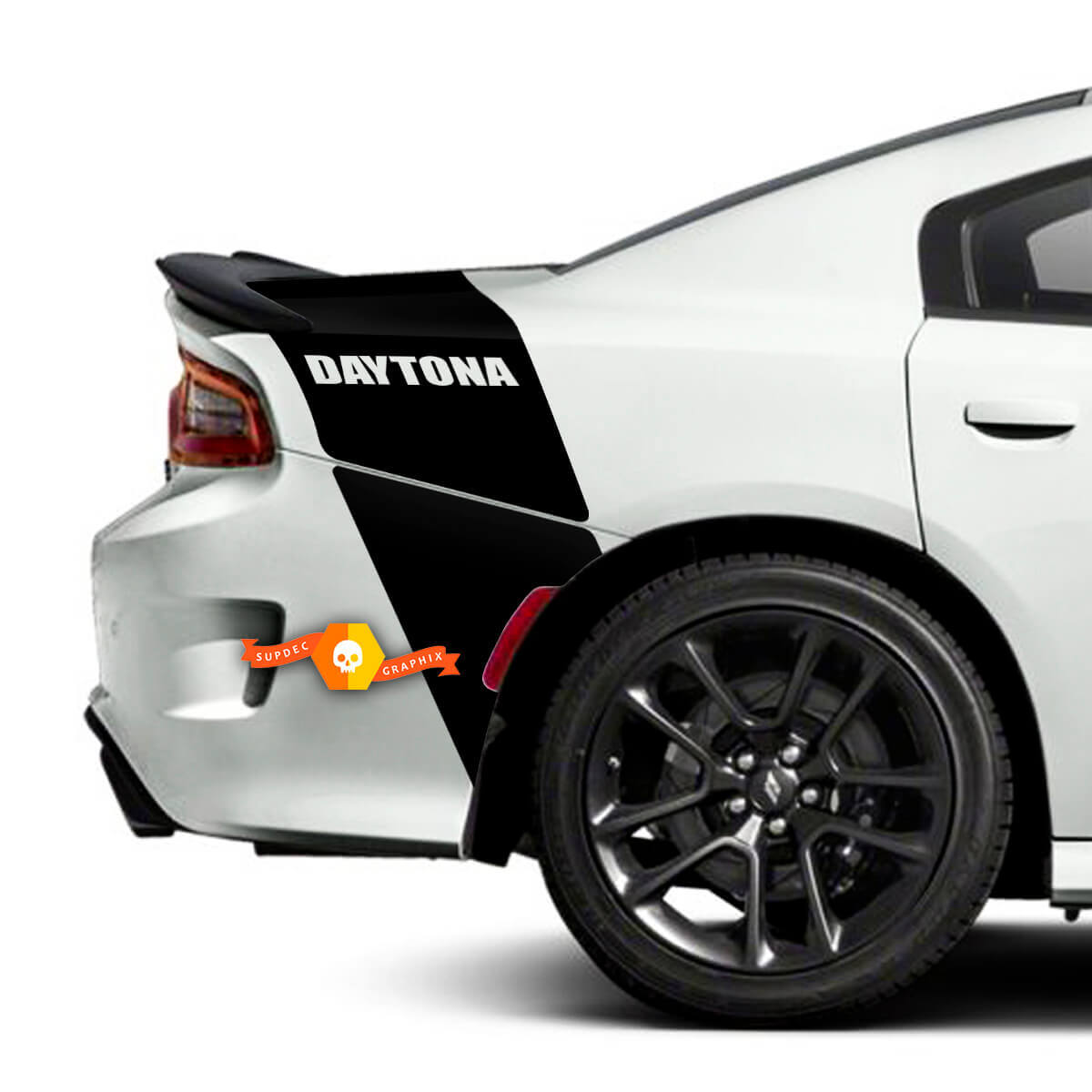 Autocollants en vinyle à bande arrière style Daytona pour Dodge Charger