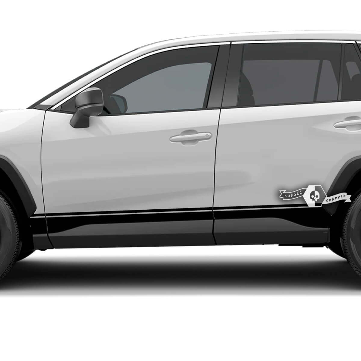 Bande latérale de carrosserie Ligne de bas de caisse porte Autocollant adhésif Compatible avec Toyota Rav4